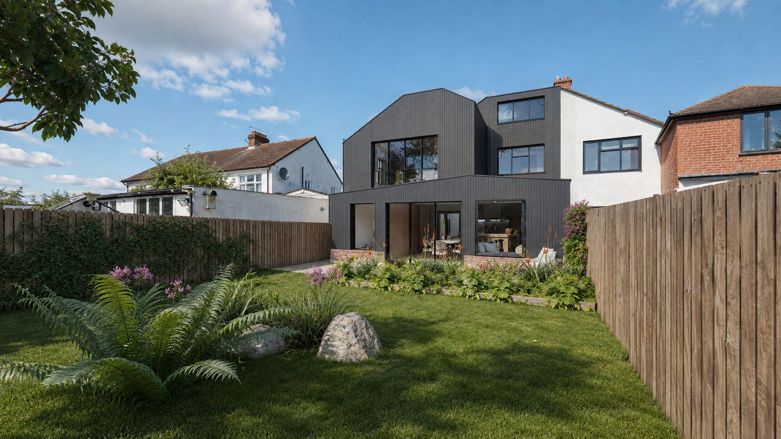 Extension and reconfiguration project: Rear extension and family-space transformation